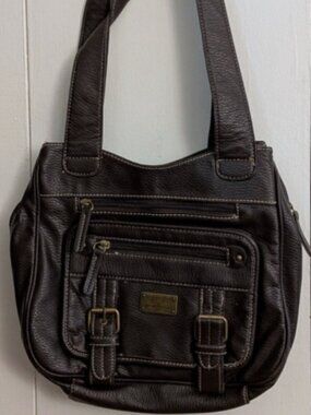 Joe Boxer brown Faux Leather Shoulder Bag Purse Pocketbook